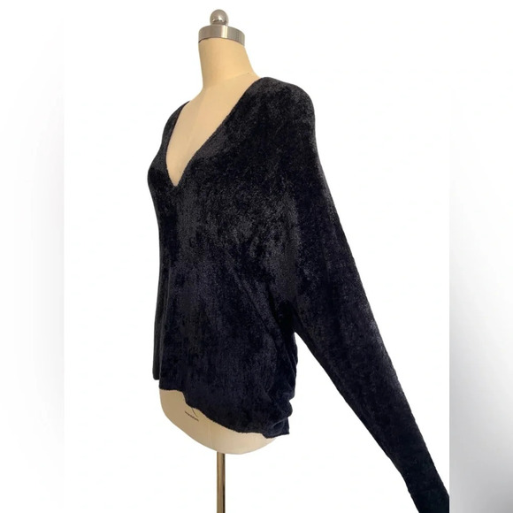 Cop Copine Paris Senegal Black Batwing sweater chenille fuzzy soft L - Picture 3 of 13